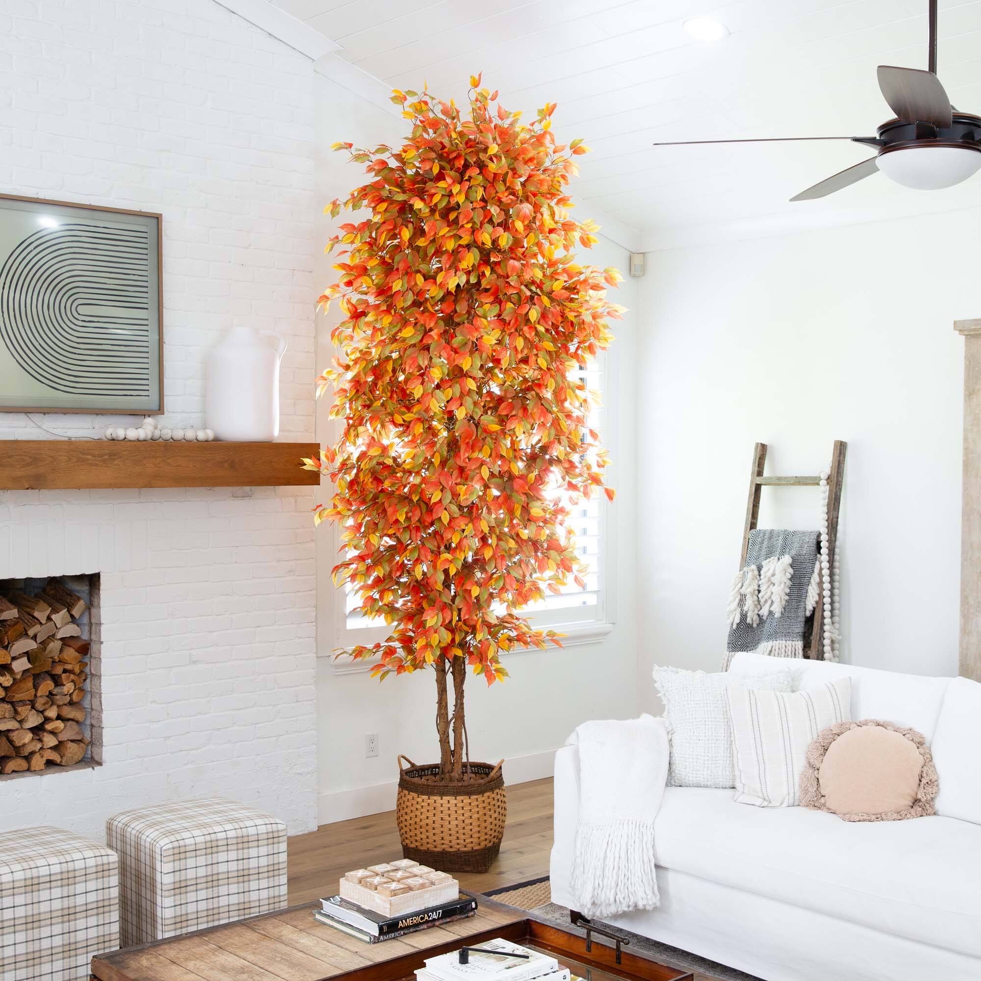 10ft. Potted Artificial Autumn Ficus Tree